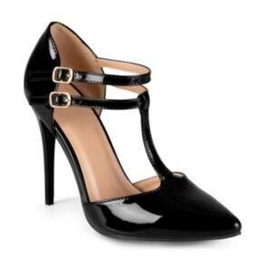 Journee Collection Women's Tru T Strap Stiletto Pumps Black Size 9
